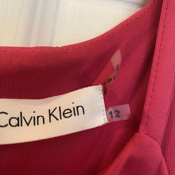 Calvin Klein Women’s Pink Fit & Flare Halter Top Pleasted Dress Size 12 - Picture 9 of 10